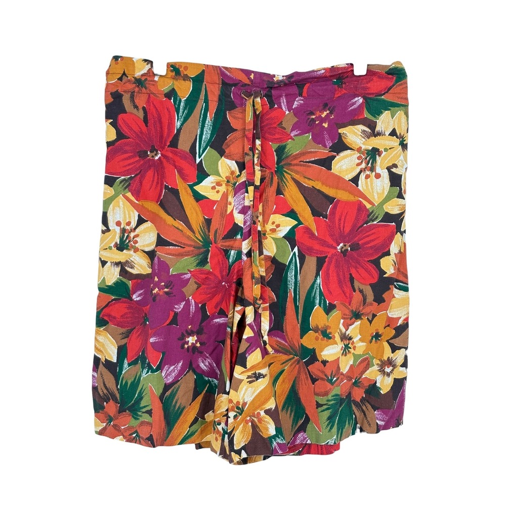 Requirements Vintage Shorts‎ Multicolor Tropical Floral 100% Cotton Large
